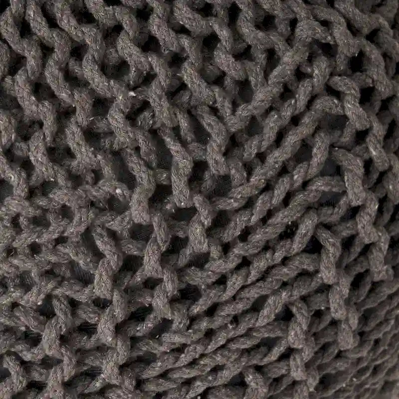 Pouf rond tricoté pour intérieur et extérieur