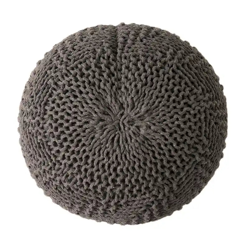 Pouf rond tricoté pour intérieur et extérieur