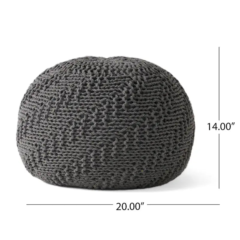Pouf rond tricoté pour intérieur et extérieur