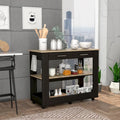 46-Inch Kitchen Island with 2 Drawers and Locking Casters