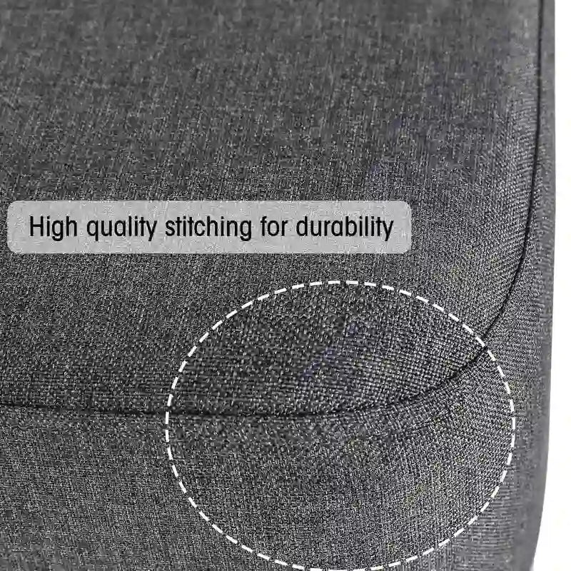 Square Fabric Ottoman with Two-Color Stitching Footrest Stool