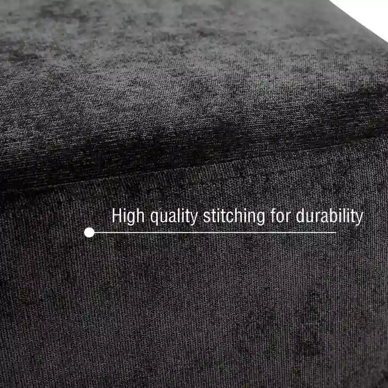 Pouf ottoman carré en tissu avec surpiqûres bicolores