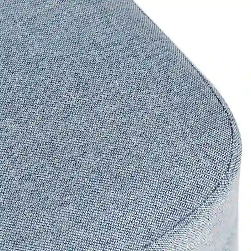 Pouf ottoman carré en tissu avec surpiqûres bicolores