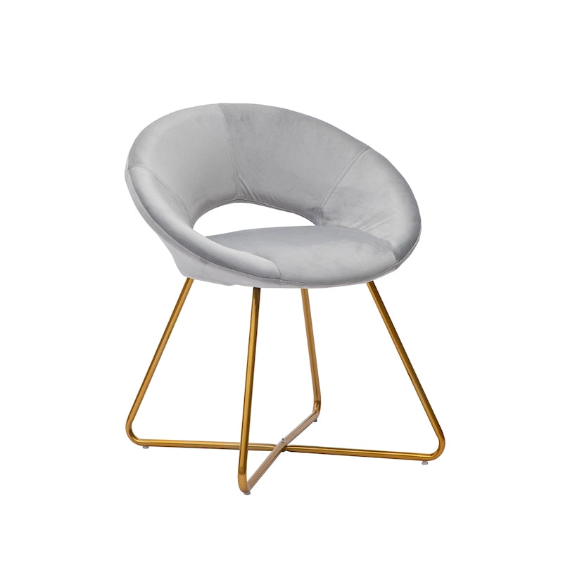 Velvet Leisure Accent Chair with Gold Legs