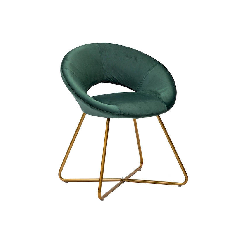 Velvet Leisure Accent Chair with Gold Legs