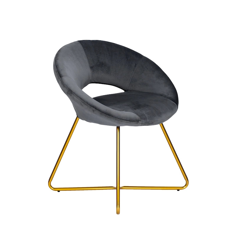 Velvet Leisure Accent Chair with Gold Legs