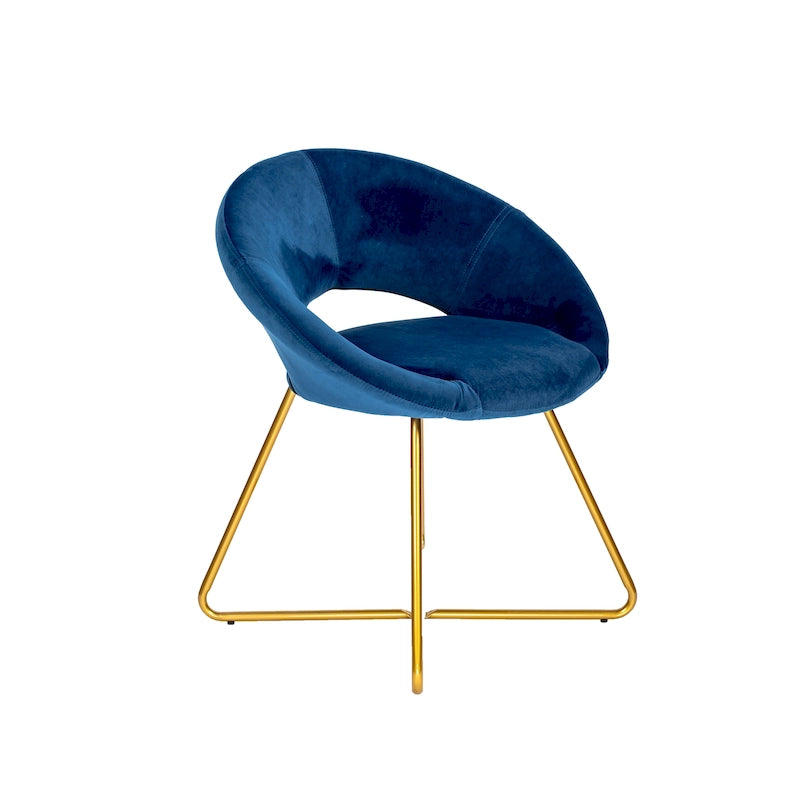 Velvet Leisure Accent Chair with Gold Legs