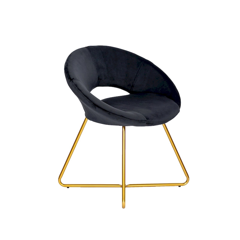 Velvet Leisure Accent Chair with Gold Legs