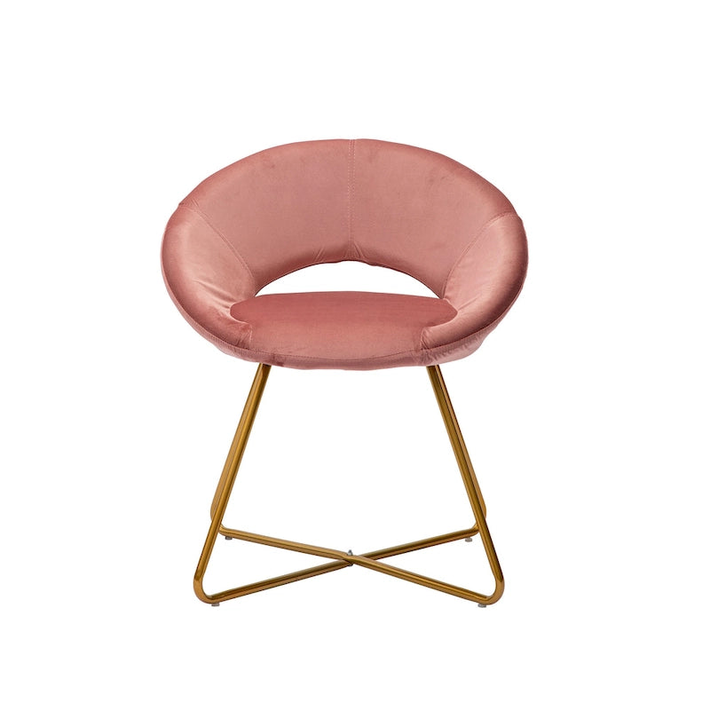 Velvet Leisure Accent Chair with Gold Legs