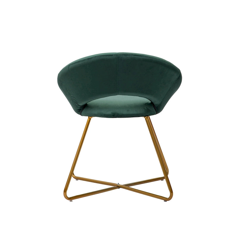 Poltrona d'accento in velluto con gambe dorate