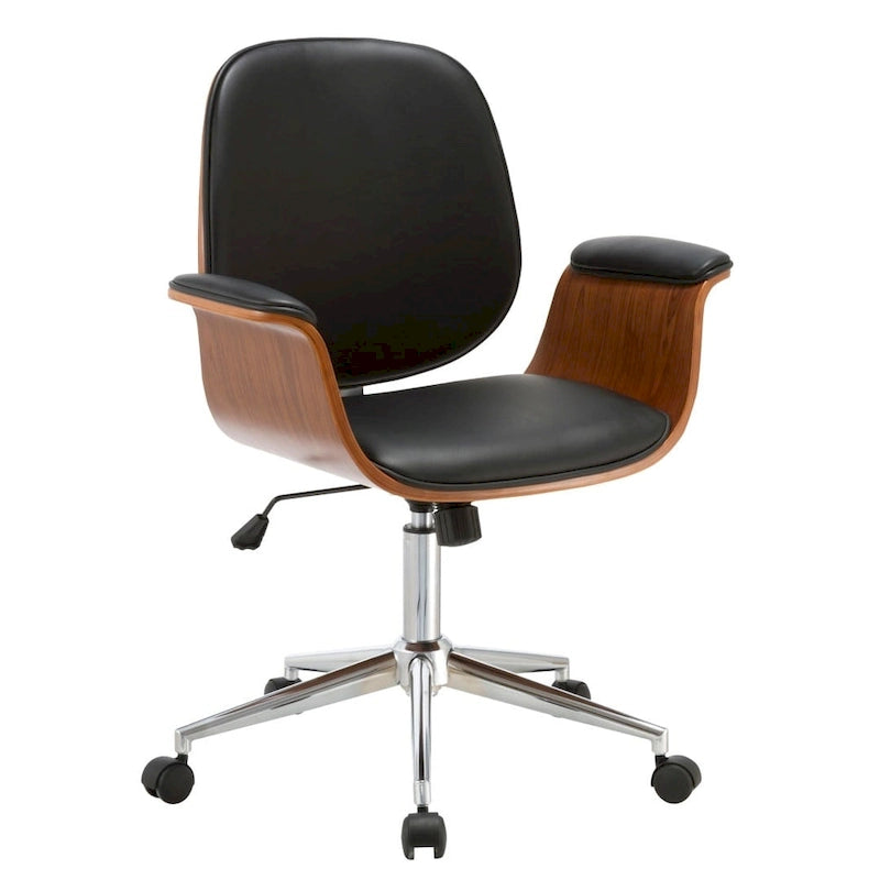 Faux Leather Mid-Century Office Chair
