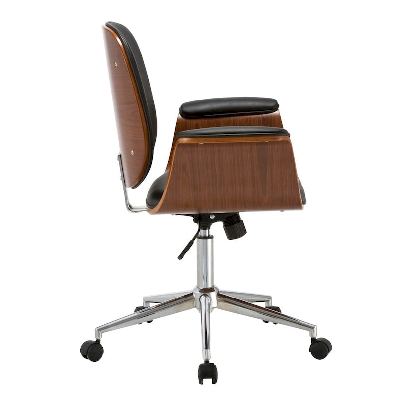 Bürostuhl im Mid-Century-Stil aus Kunstleder