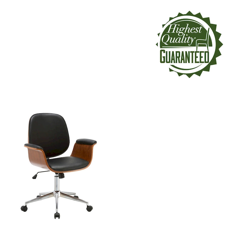 Bürostuhl im Mid-Century-Stil aus Kunstleder