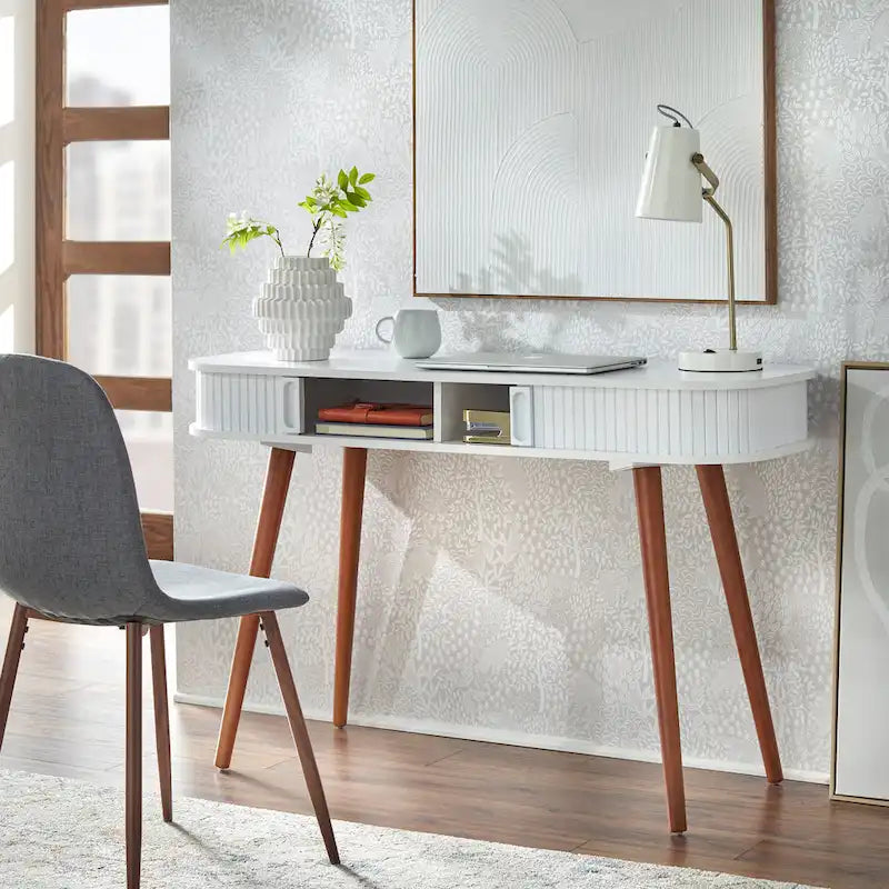 Mid-Century Modern Writing Desk with Hidden Storage