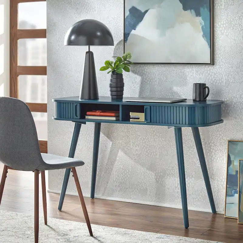 Mid-Century Modern Writing Desk with Hidden Storage