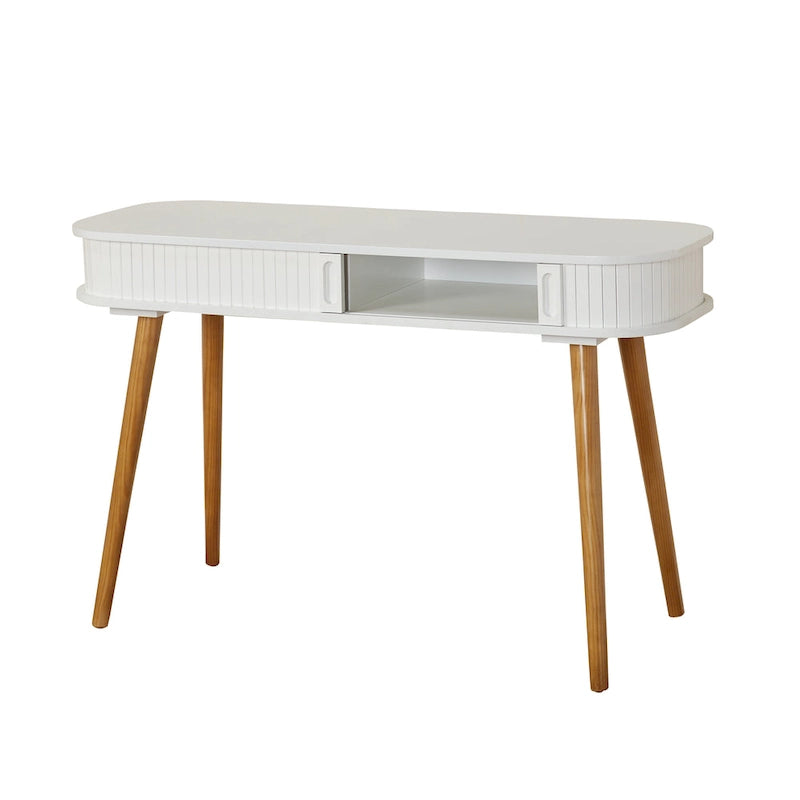 Schreibtisch im Mid-Century-Modern-Stil mit verborgenem Stauraum