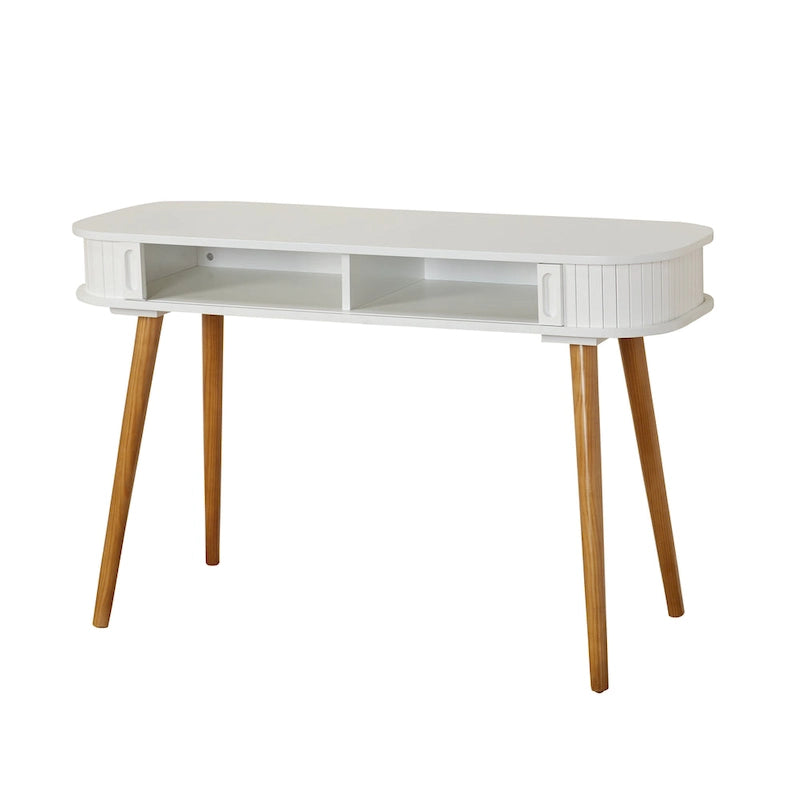 Schreibtisch im Mid-Century-Modern-Stil mit verborgenem Stauraum