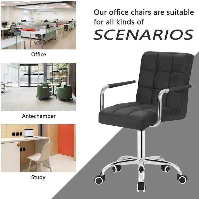Adjustable Height Mid-Back Office Desk Chair