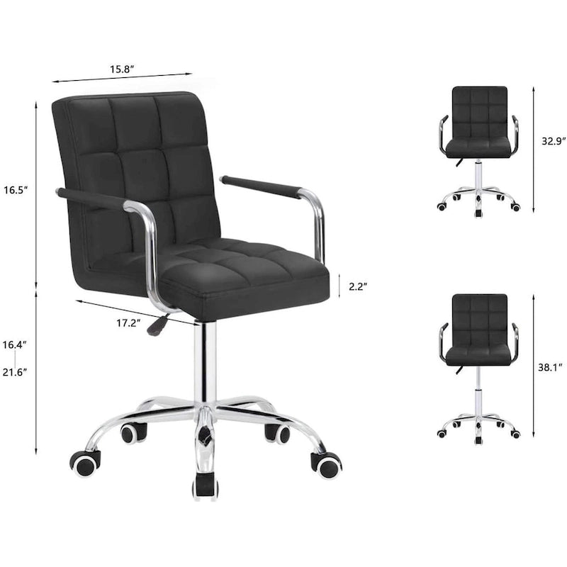 Adjustable Height Mid-Back Office Desk Chair