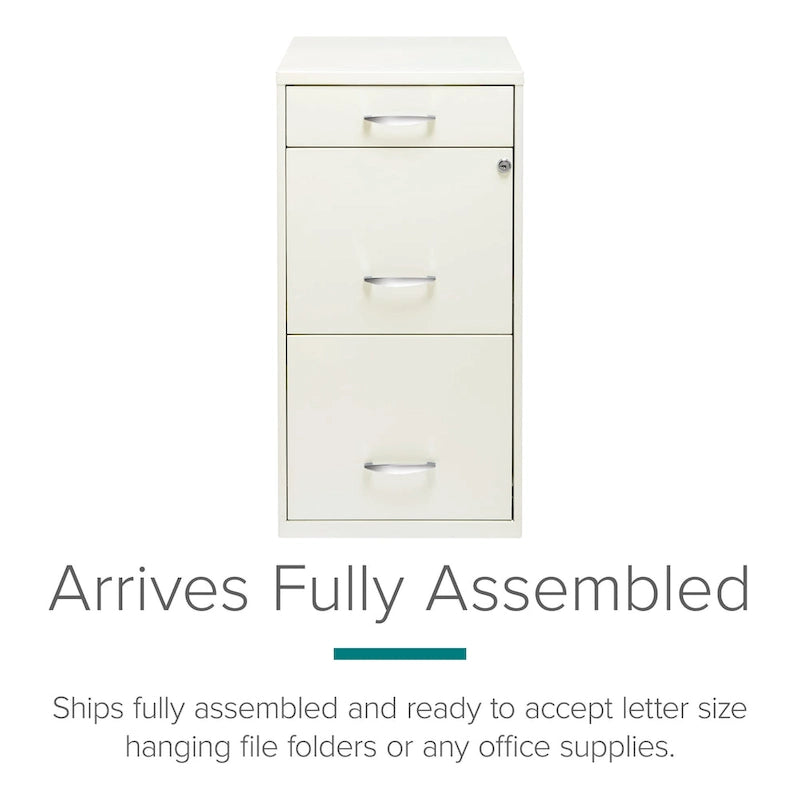 18" Deep 3-Drawer Organizer File Cabinet - Off-White