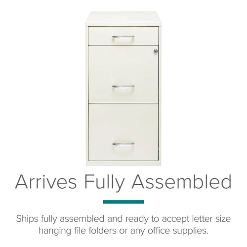 18" Deep 3-Drawer Organizer File Cabinet - Off-White