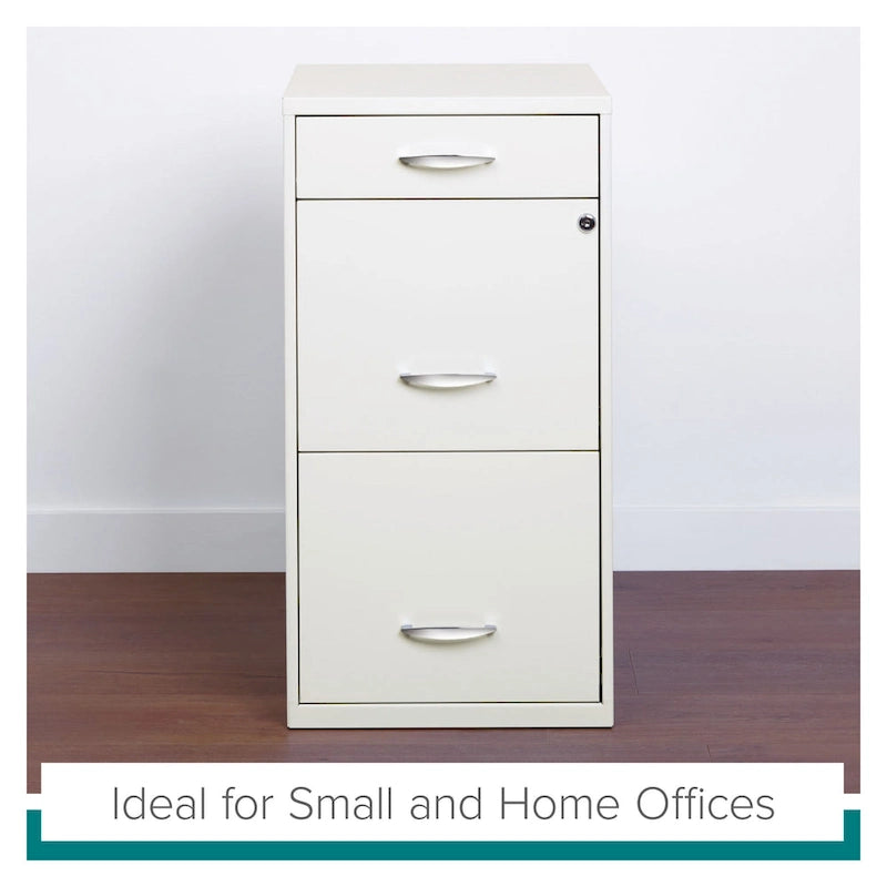 18" Deep 3-Drawer Organizer File Cabinet - Off-White