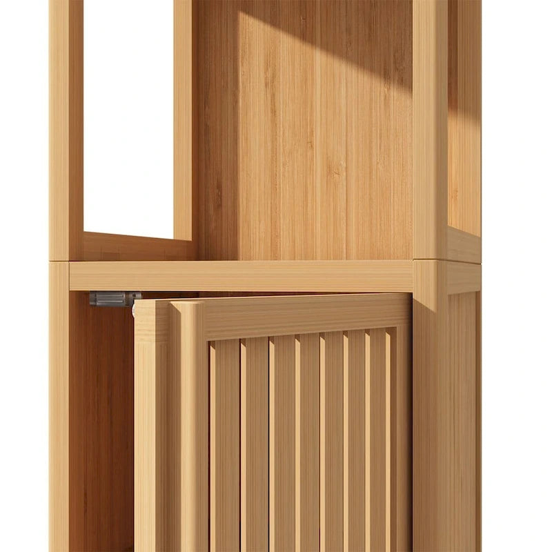 Freestanding Floor Bamboo Storage Cabinet Multifunctional Bathroom Cabinet