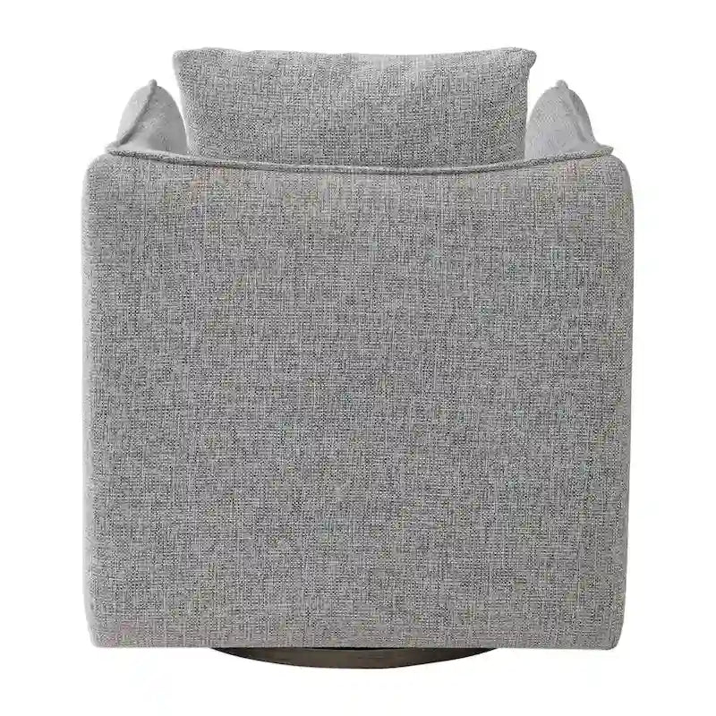 29" Wide Shelter Arm Swivel Accent Chair - Linen Blend