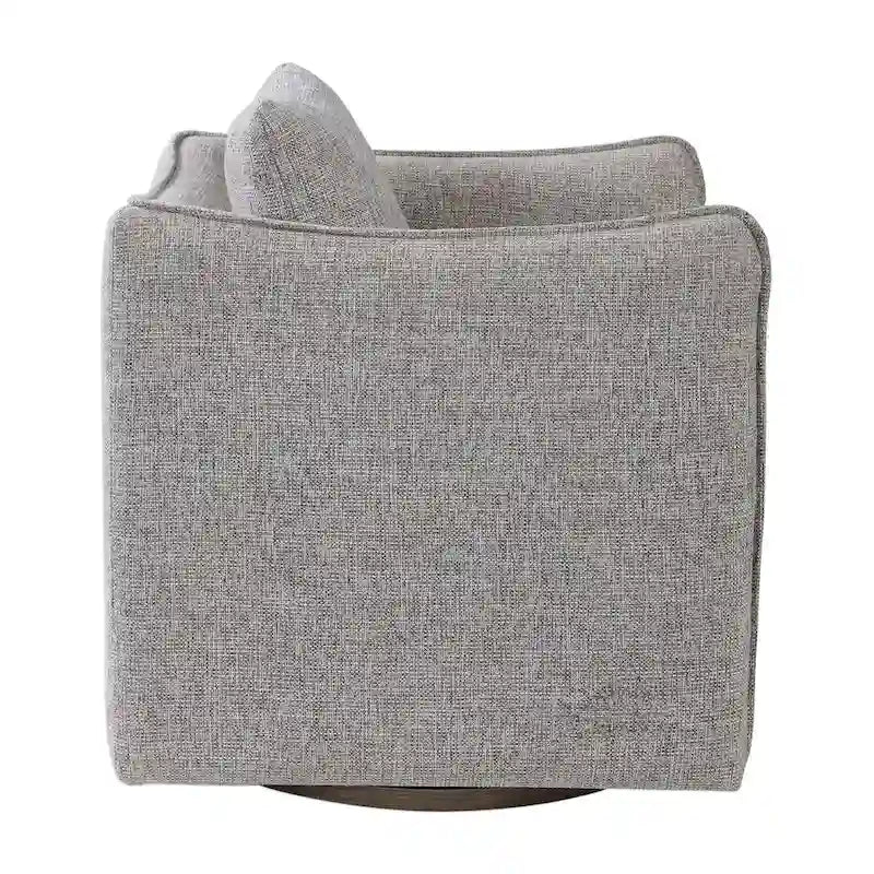 29" Wide Shelter Arm Swivel Accent Chair - Linen Blend