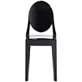 Chaise d'appoint empilable en polycarbonate parfaitement transparent - intérieur/extérieur