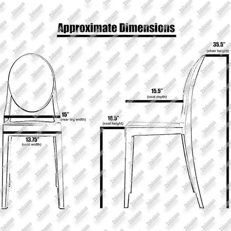 Chaise d'appoint empilable en polycarbonate parfaitement transparent - intérieur/extérieur