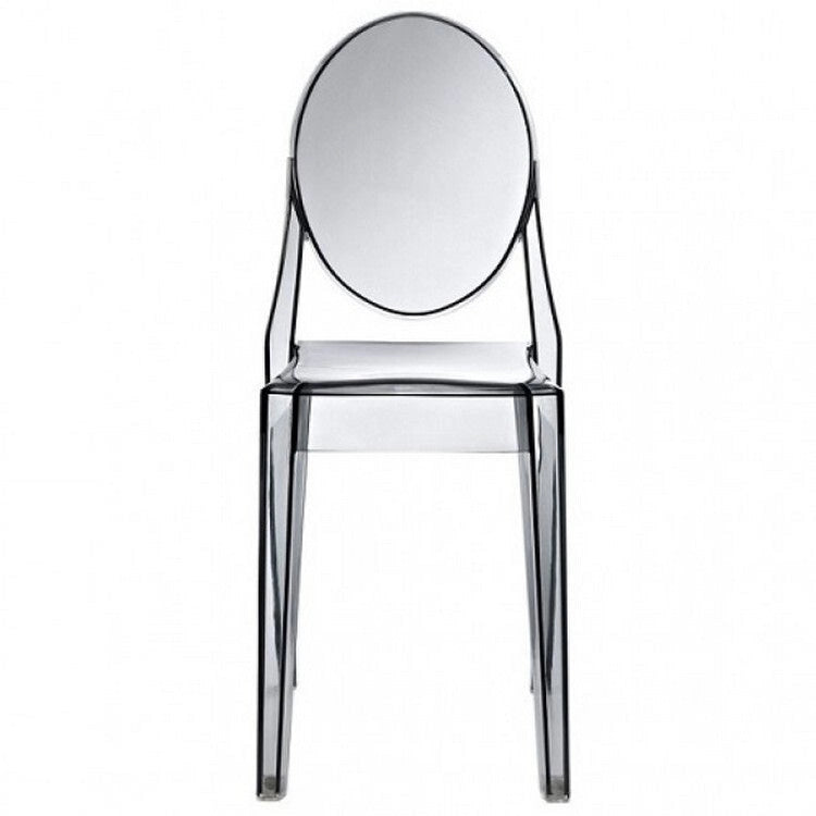 Chaise d'appoint empilable en polycarbonate parfaitement transparent - intérieur/extérieur