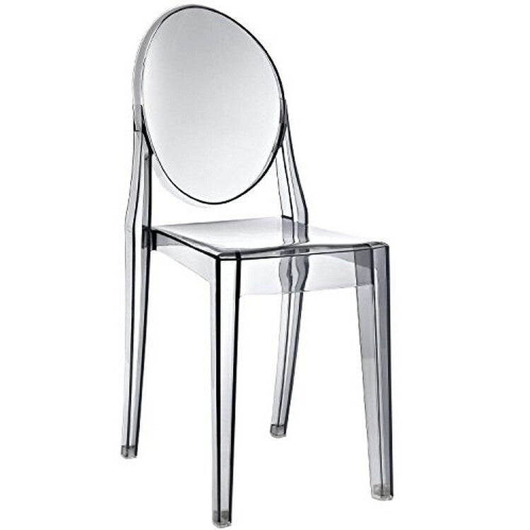 Chaise d'appoint empilable en polycarbonate parfaitement transparent - intérieur/extérieur