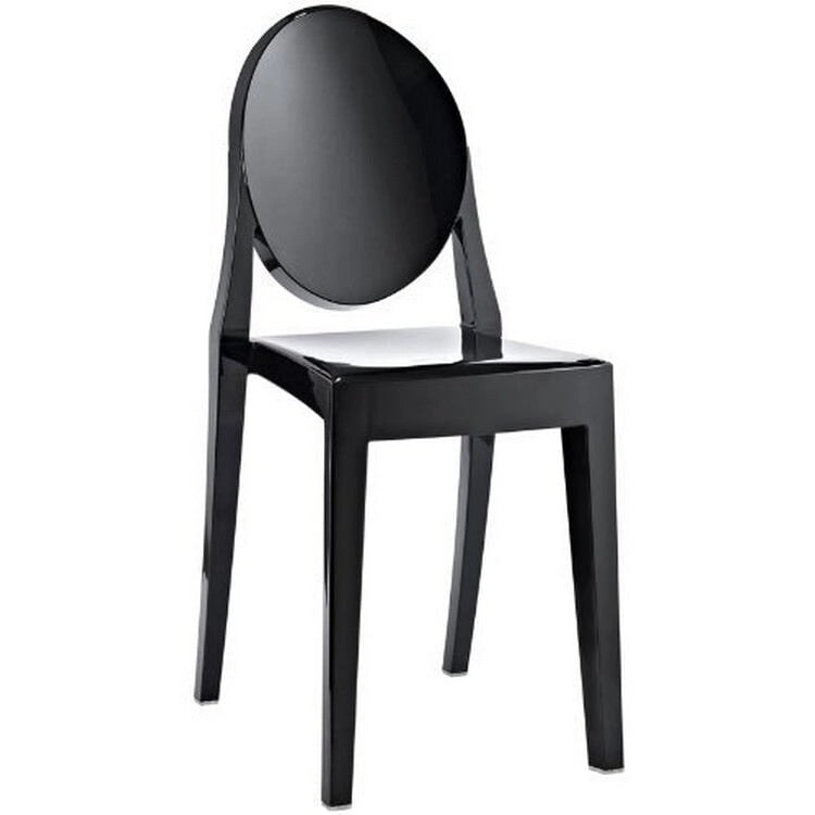 Chaise d'appoint empilable en polycarbonate parfaitement transparent - intérieur/extérieur