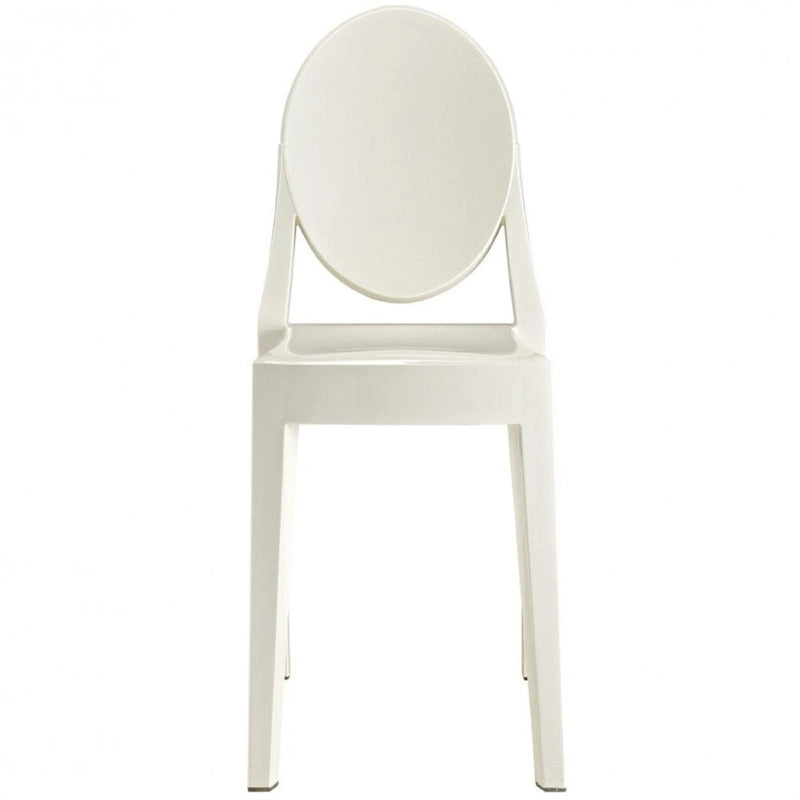 Chaise d'appoint empilable en polycarbonate parfaitement transparent - intérieur/extérieur