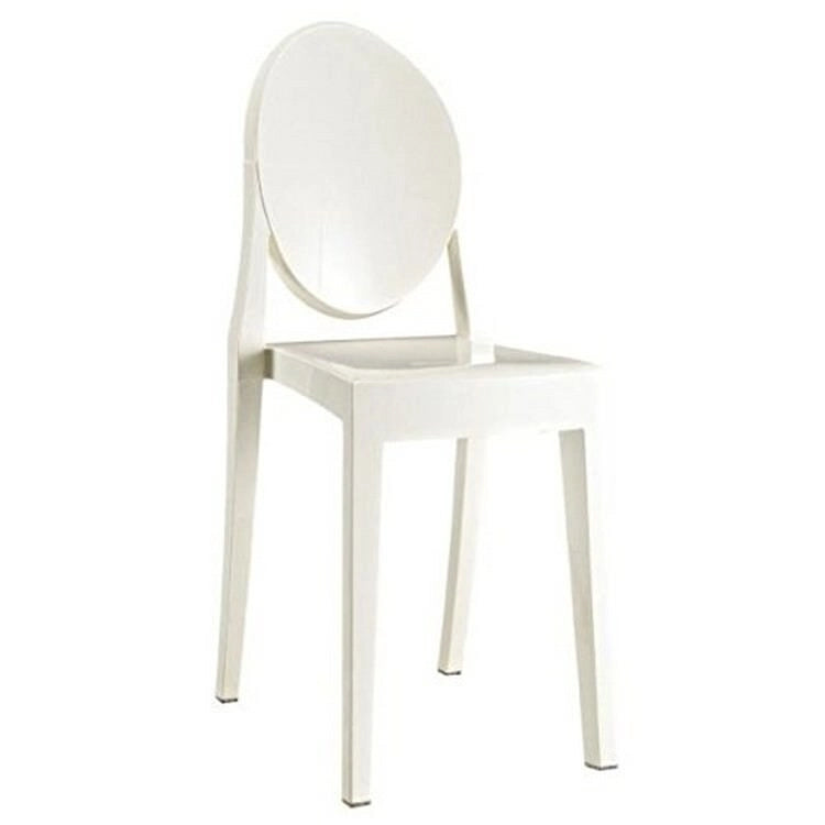 Chaise d'appoint empilable en polycarbonate parfaitement transparent - intérieur/extérieur