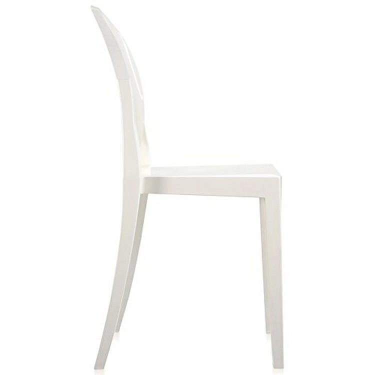 Chaise d'appoint empilable en polycarbonate parfaitement transparent - intérieur/extérieur