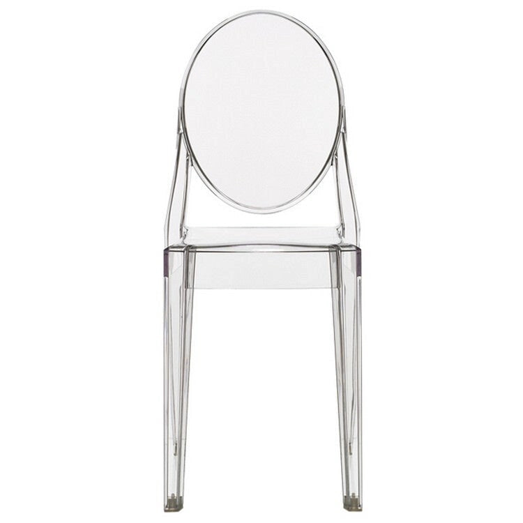 Chaise d'appoint empilable en polycarbonate parfaitement transparent - intérieur/extérieur