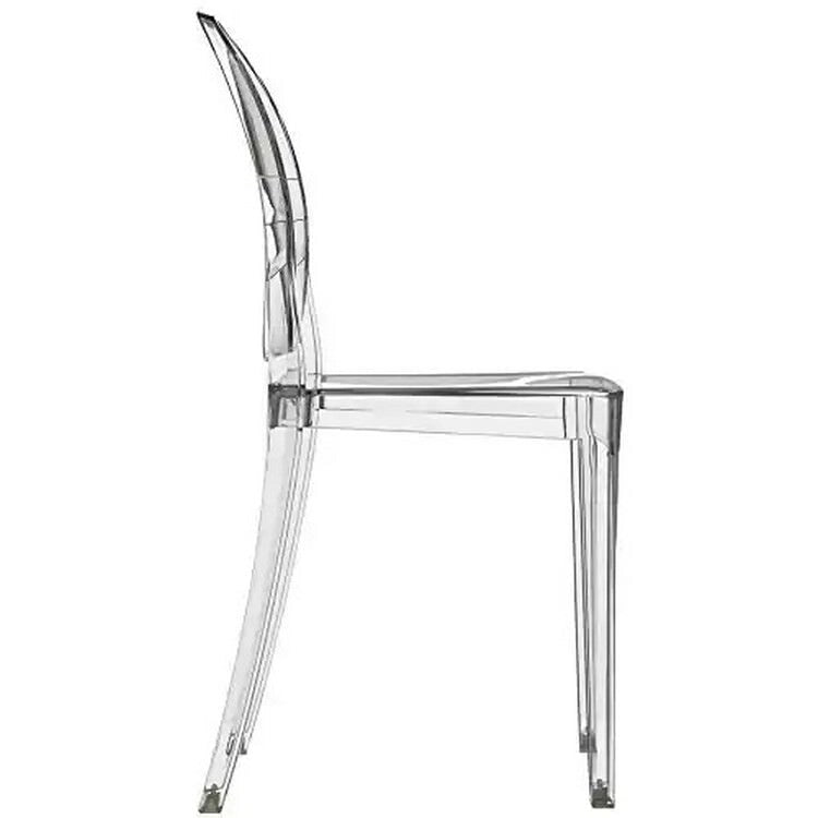 Chaise d'appoint empilable en polycarbonate parfaitement transparent - intérieur/extérieur