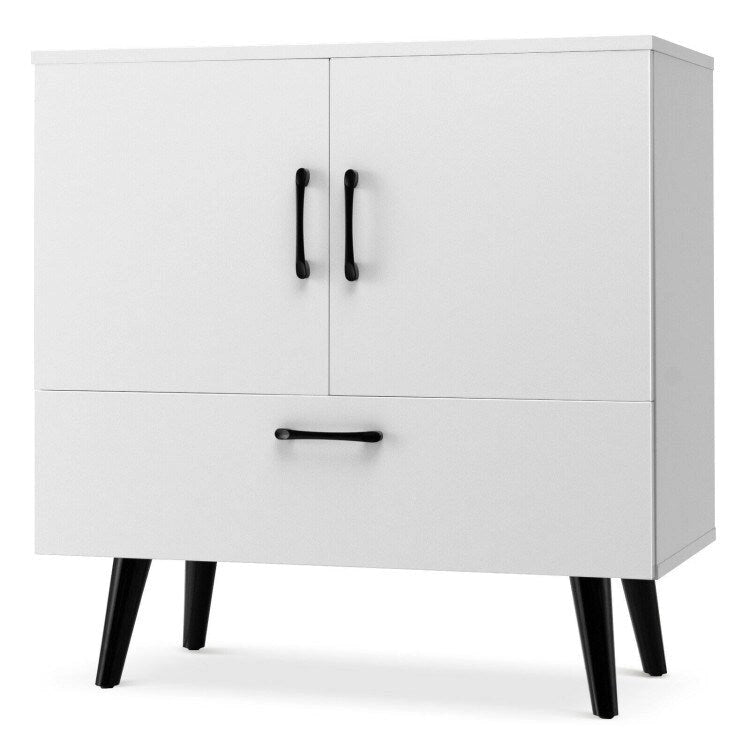 Moderner Bodenschrank mit 2 Türen und 1 ausziehbaren Schublade - 30 x 16 x 31 (L x B x H)