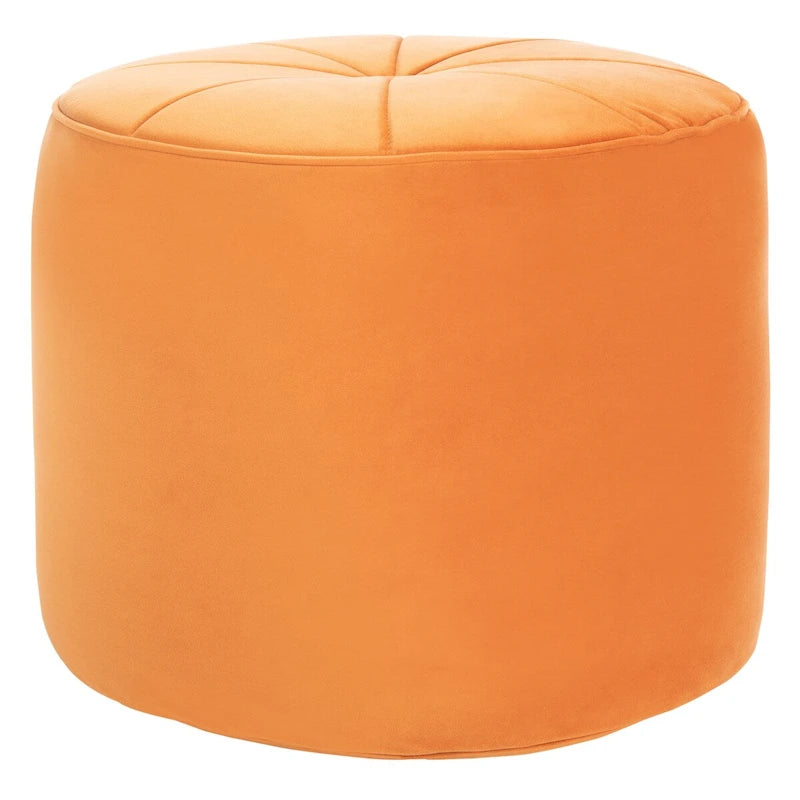 Pouf ottoman cylindrique en velours