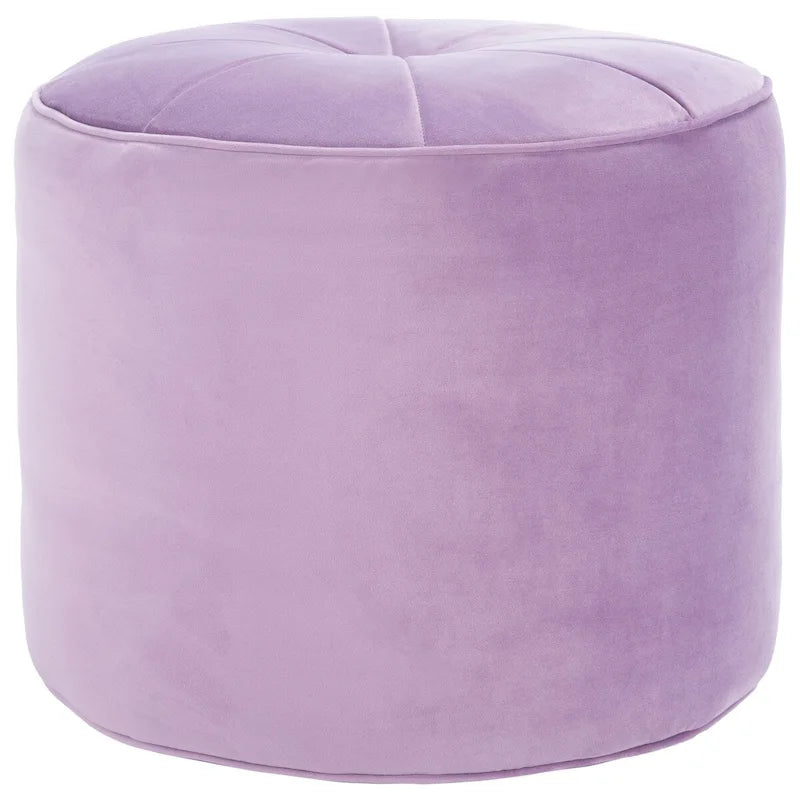Velvet Cylinder Pouf Ottoman