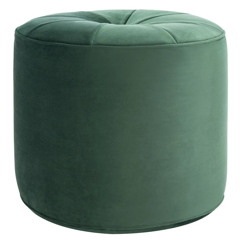 Velvet Cylinder Pouf Ottoman