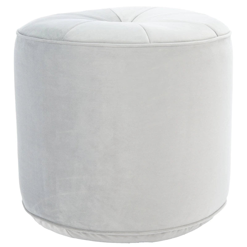Velvet Cylinder Pouf Ottoman