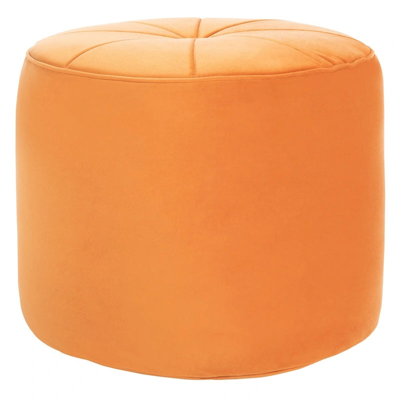 Pouf ottoman cylindrique en velours
