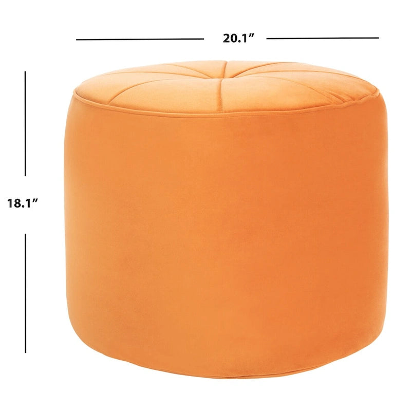 Pouf ottoman cylindrique en velours