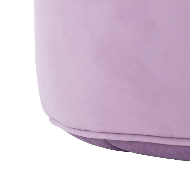 Pouf ottoman cylindrique en velours