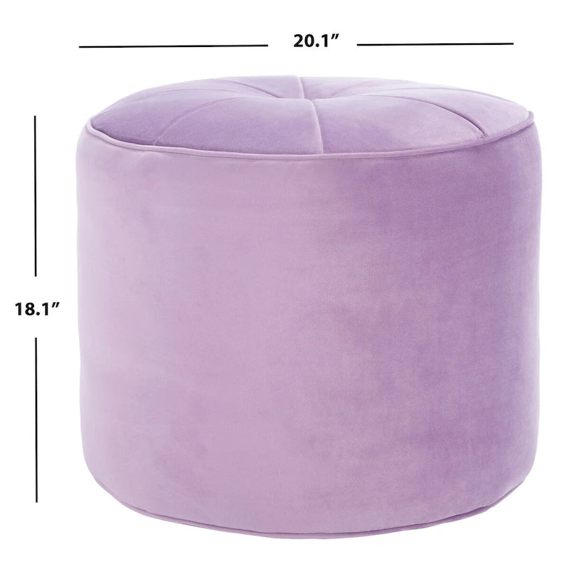 Pouf ottoman cylindrique en velours