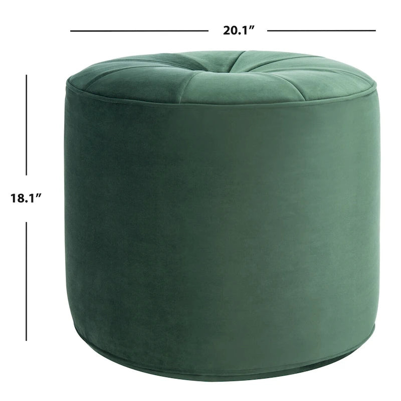 Pouf ottoman cylindrique en velours