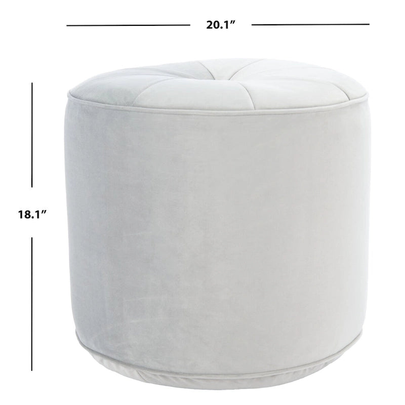 Pouf ottoman cylindrique en velours